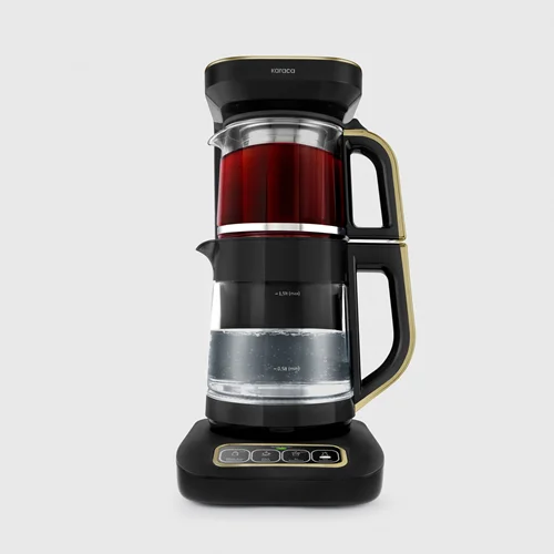 عکس چایساز و قهوه ساز سخنگو کاراجا Caysever Robotea Pro 4 in 1 طلایی معدنی