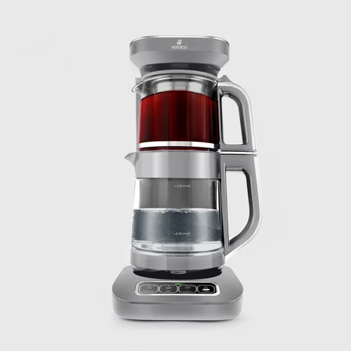 عکس چایساز و قهوه ساز سخنگو کاراجا Caysever Robotea Pro 4 in 1 طوسی روشن