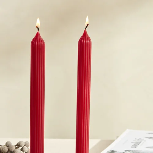 شمع شمعدان ۲ عددی کاراجاهوم Wave قرمز