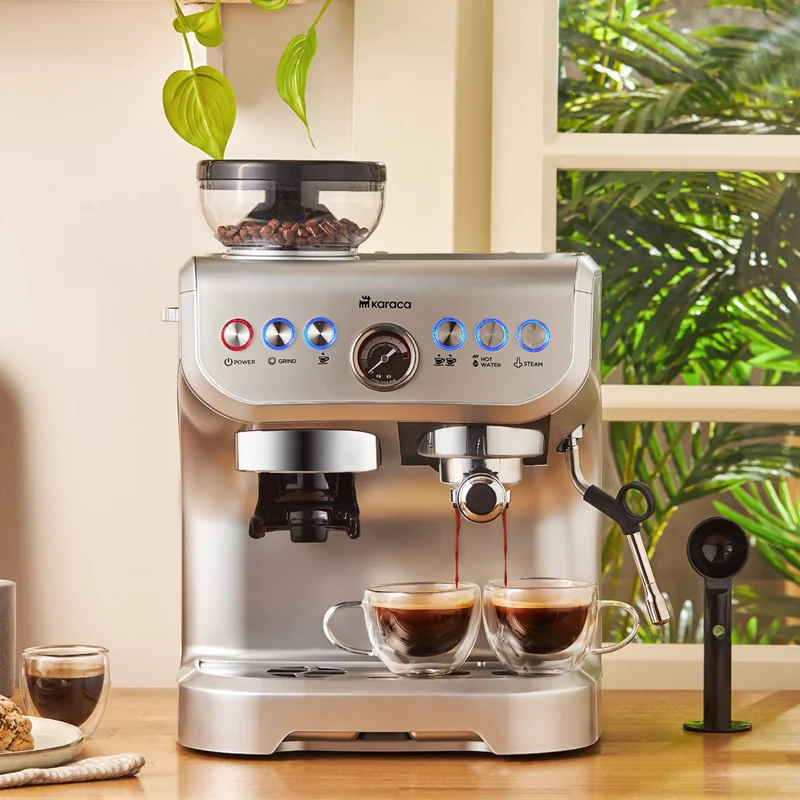 اسپرسو ساز و آسیاب قهوه همراه با فوم ساز شیر 15 بار کاراجا Coffee Art Barista