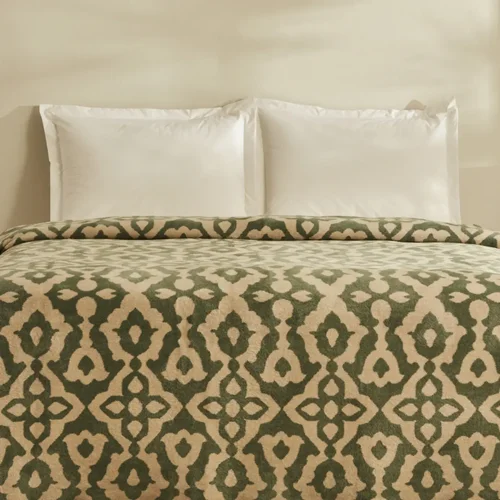 عکس پتو دو نفره پنبه کاراجاهوم رینا سبز