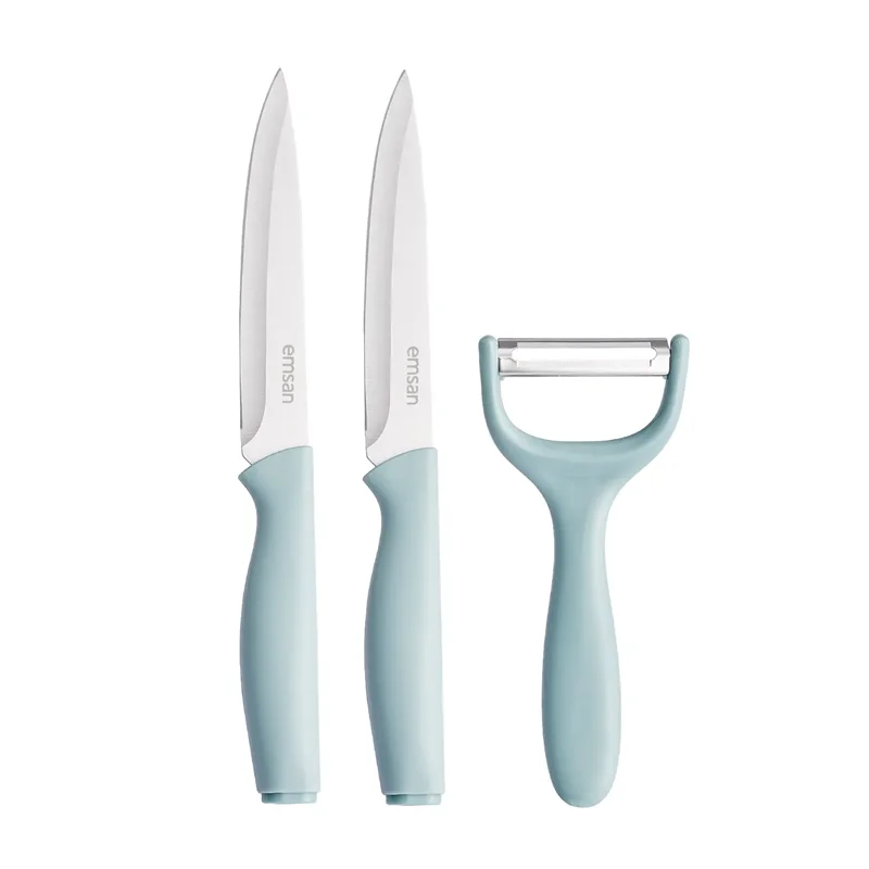 عکس سرویس چاقو 3 پارچه امسان Logocity آبی