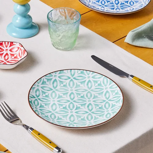 عکس پیش دستی کاراجا جوفی طرح دار سبز 20 سانتی