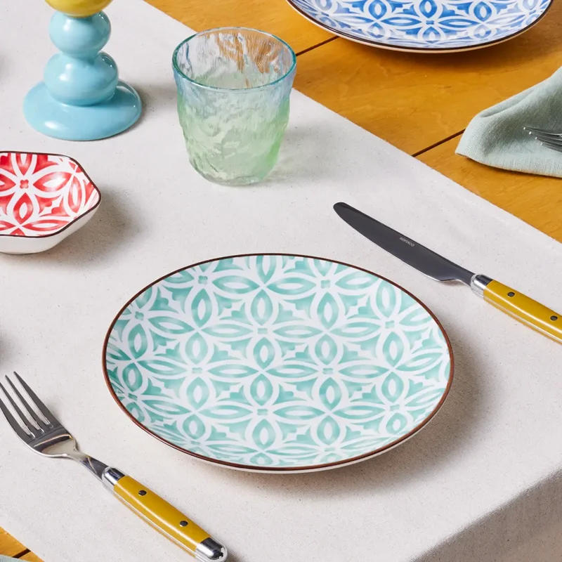 عکس پیش دستی کاراجا جوفی طرح دار سبز 20 سانتی