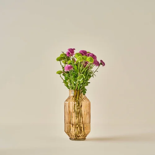 گلدان شیشه ای بلامزون لیندا کهربا