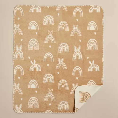 پتو پنبه کودک بلامزون خرگوش بژ 120×100 سانتی