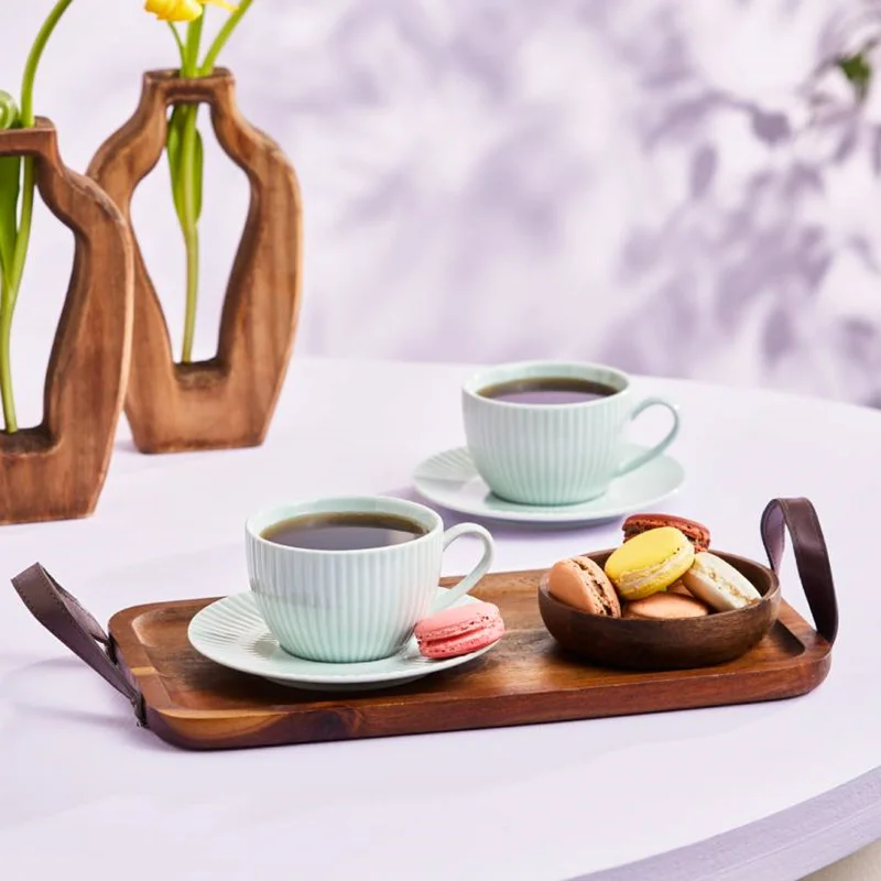 عکس ست فنجان چای خوری 2 نفره کاراجا صدف 200 میلی سبز