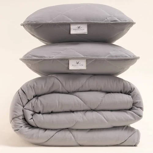 عکس ست لحاف بالش میکروفیبر دونفره پنبهلپه کامفورت 195×215 سانتی