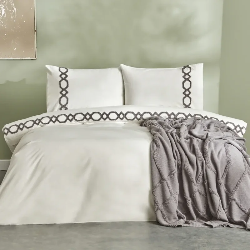 عکس سرویس کاور لحاف پتو دو نفره کاراجاهوم جولیا خاکستری