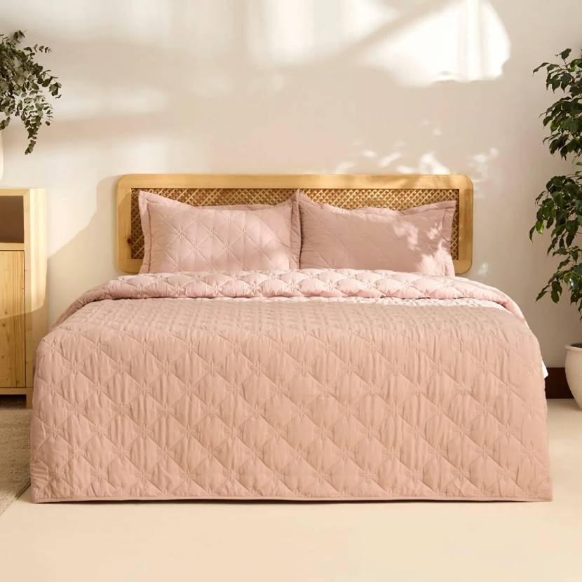 ست روتختی یک نفره کاشمیرهوم لیلی صورتی