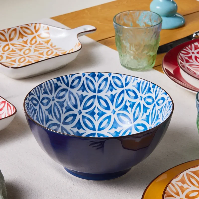 عکس کاسه کاراجا جوفی آبی 20 سانتی