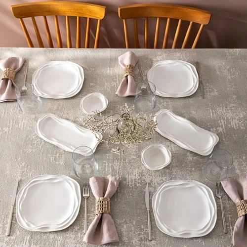 سرویس صبحانه خوری 14 پارچه ۶ نفره امسان رویال سفید