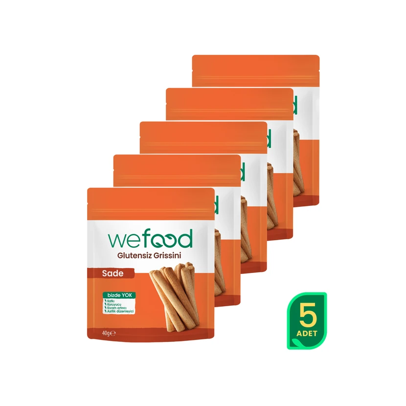 گریسینی بدون گلوتن ساده ویفود بسته ۵ عددی ۴۰ گرمی