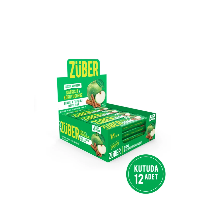 بار میوه‌ای زوبر طعم سیب و دارچین ۱۲ عددی ۴۰ گرمی