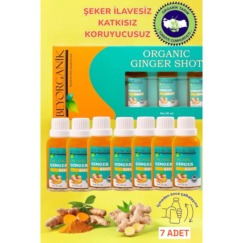 نوشیدنی زنجبیل ارگانیک بی‌اورگانیک ۷ عددی