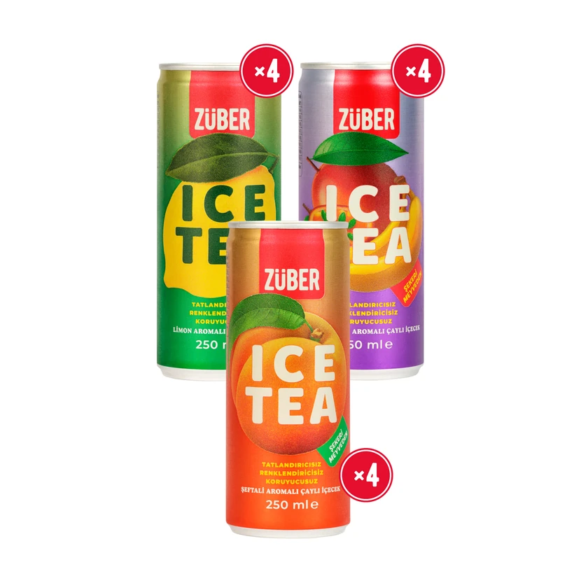 چای سرد ترکیبی زوبر بسته 12 عددی 250 میلی‌لیتر