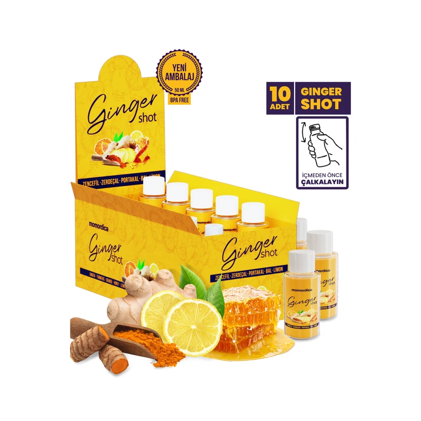 شات زنجبیل موموردیکا بسته ۱۰ عددی 50 میلی