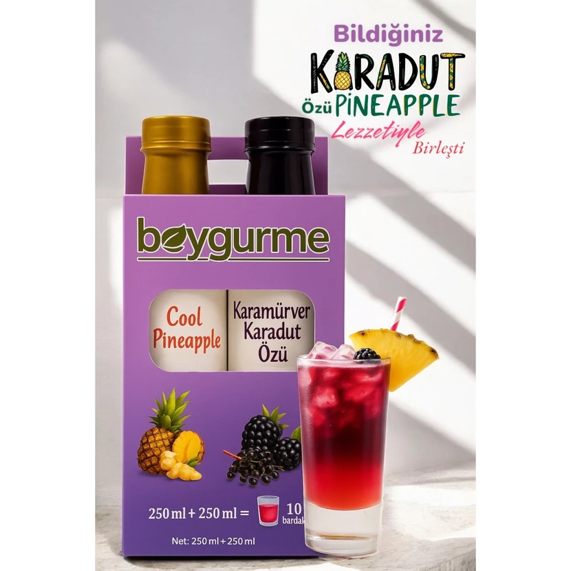 پک دوگانه تابستانی بی‌گورمه آناناس خنک و عصاره شاه‌توت با آقطی سیاه بدون شکر