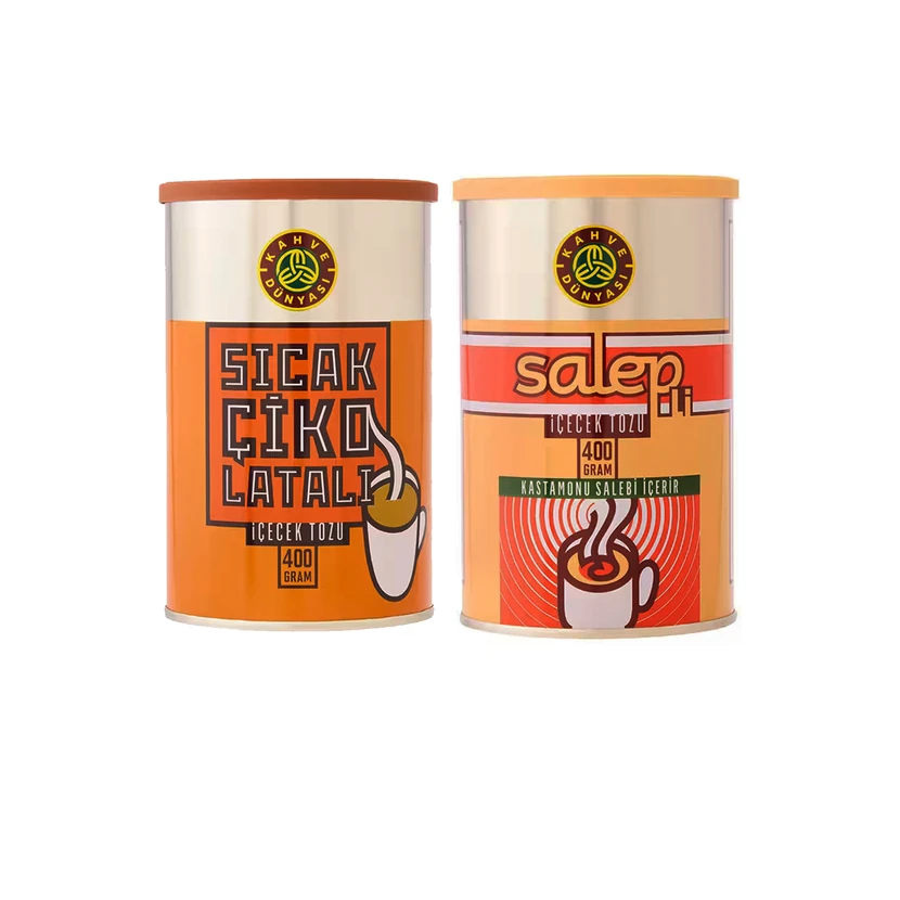 بسته سالپ و شکلات داغ 400 گرمی دنیای قهوه