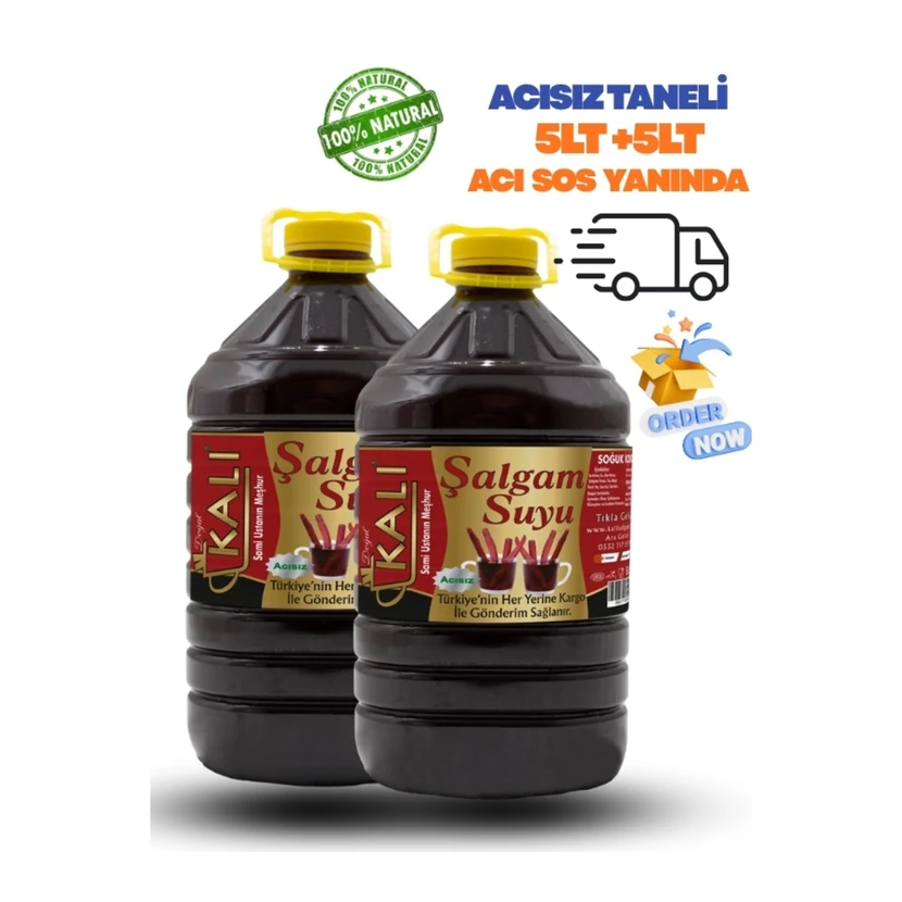 آب شلغم خانگی کالی بدون تندی با هویج ۵ لیتری بسته ۲ عددی