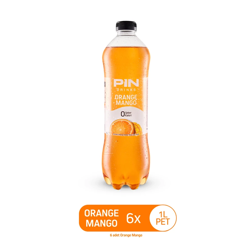 چای سرد طعم پرتقال و انبه پین بدون شکر و کالری بسته ۶ عددی ۱ لیتری