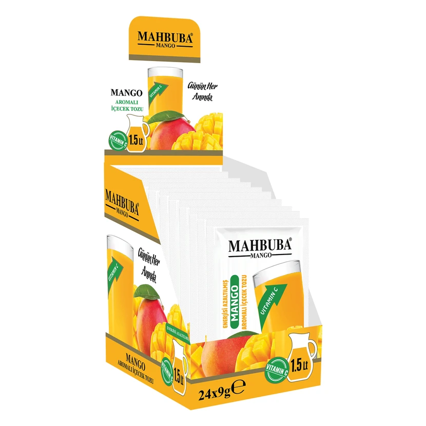 نوشیدنی سرد پودری طعم انبه محبوبا ۲۴ ساشه ۹ گرمی