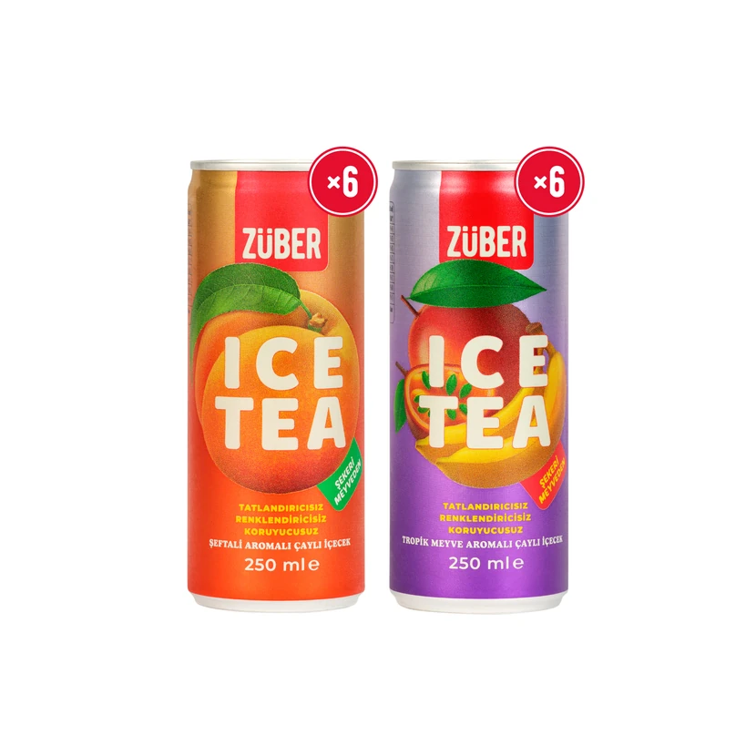 چای سرد زوبر هلو استوایی 12 عددی 250 میلی‌لیتری