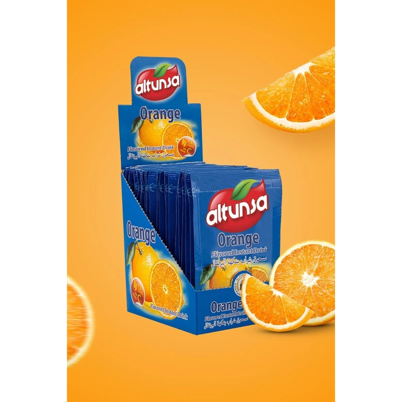 پودر نوشیدنی سرد با طعم پرتقال آلتونسا ۹ گرمی بسته ۲۴ عددی