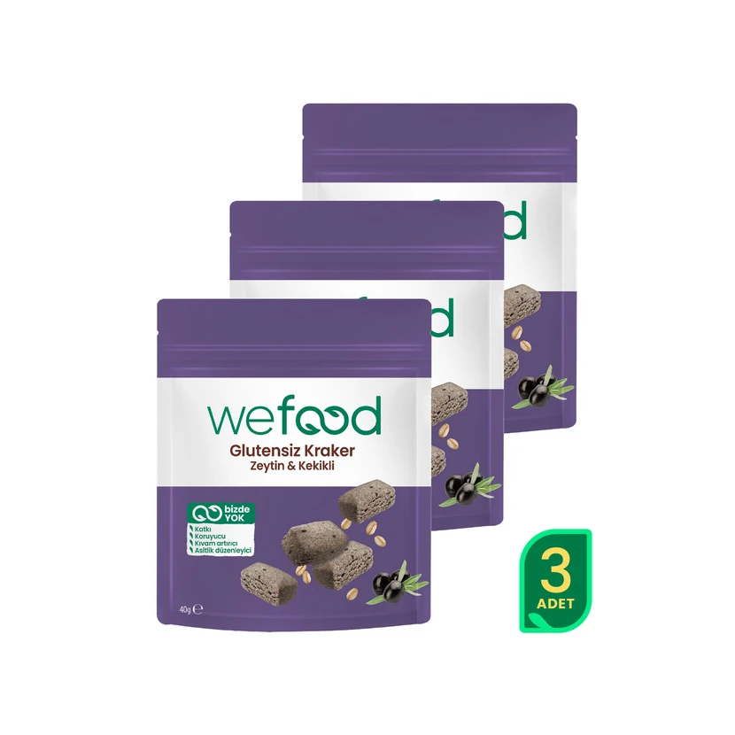 کراکر بدون گلوتن زیتون و آویشن ویفود 3 عددی 40 گرمی