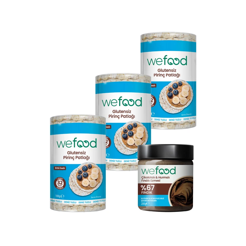 کره فندق خرمایی شکلاتی ویفود 200 گرم و برنجک بدون گلوتن 100 گرم