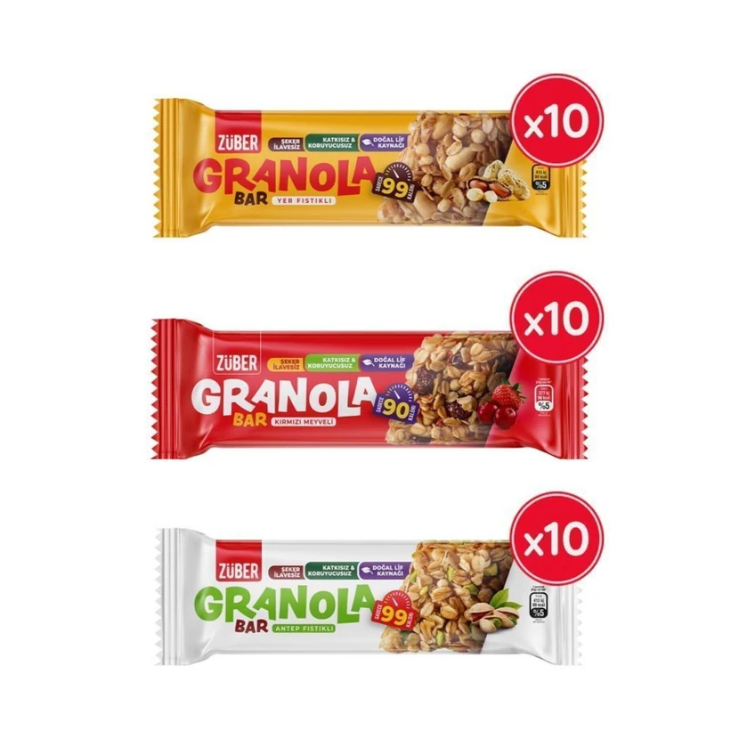 گرانولا بار زوبر بسته مخلوط 25 گرمی 30 عددی