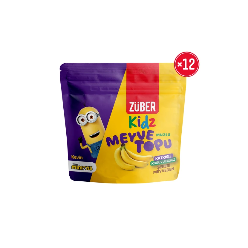 اسنک میوه‌ای کودک زوبر طعم موز بسته ۱۲ عددی ۴۲ گرمی