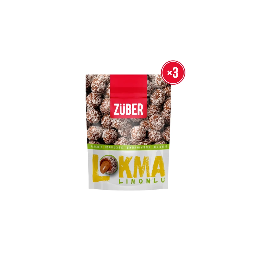 توپ میوه‌ای لیمویی با خمیر بادام زوبر ۳ بسته ۹۶ گرمی