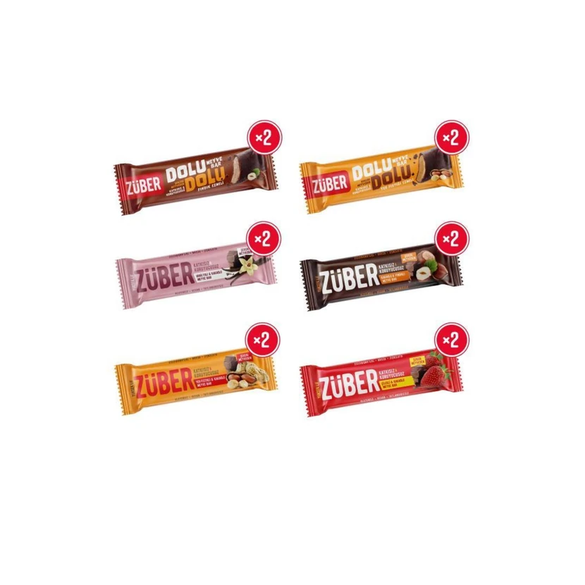 بار میوه‌ای ترکیبی زوبر بسته ۱۲ عددی