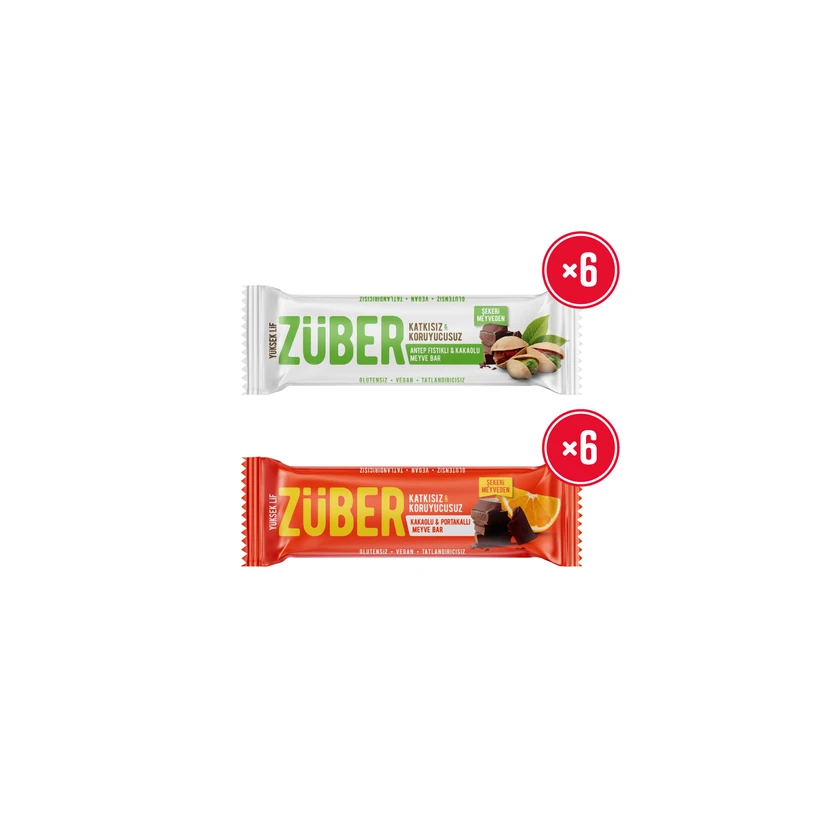 میوه‌بار زوبر طعم پسته و پرتقال بسته ۱۲ عددی