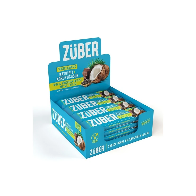 بار میوه‌ای نارگیل و چیا زوبر بسته ۱۲ عددی ۴۰ گرمی
