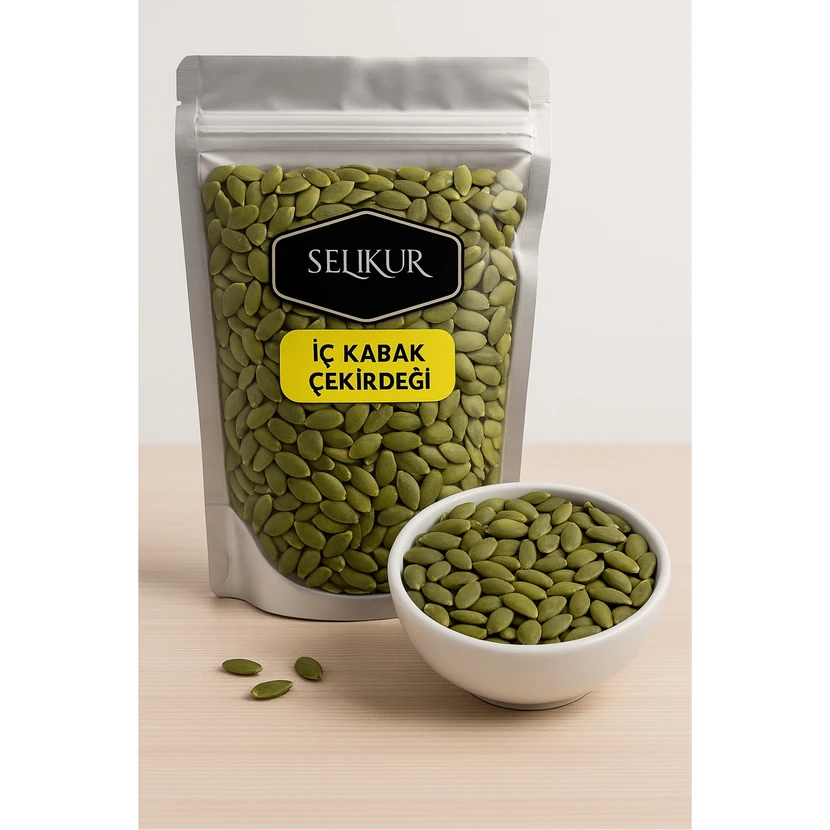 تخمه کدو پوست‌گرفته سلکور خام بی‌نمک ۱ کیلوگرم