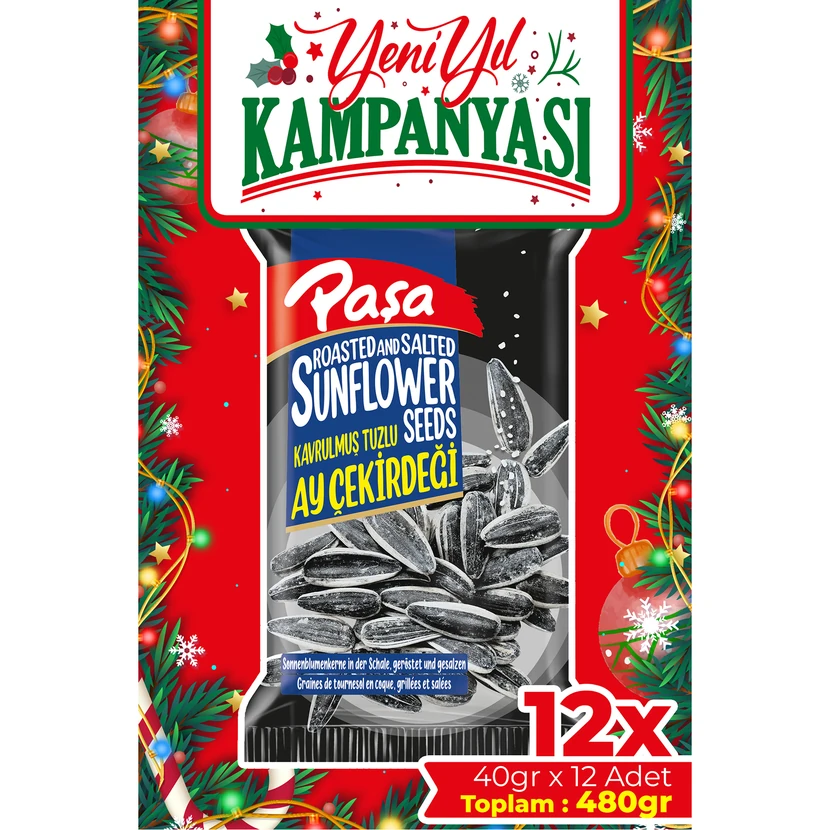 تخمه آفتابگردان سیاه شور پاشا 480 گرم