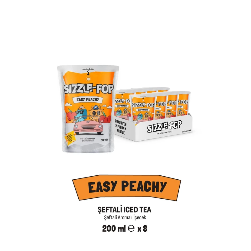 چای سرد هلو سیزل پاپ 200 میلی‌لیتر ۸ عدد