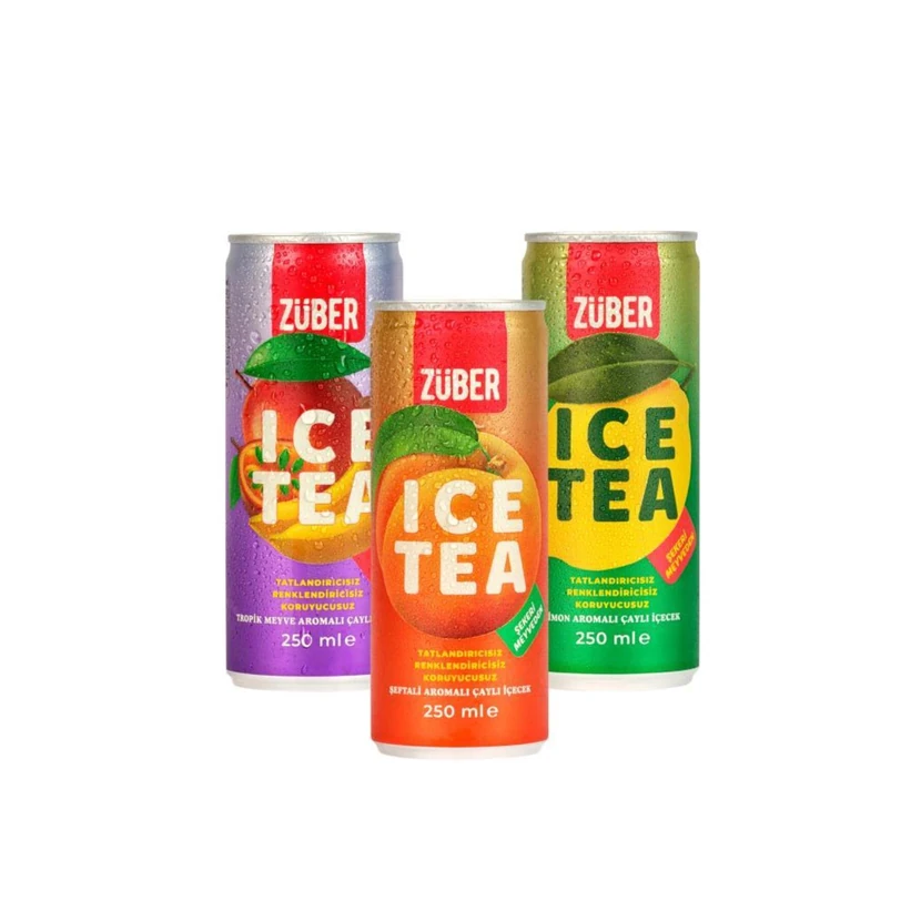 چای سرد زوبر در سه طعم 250 میلی‌لیتر ۳ عددی