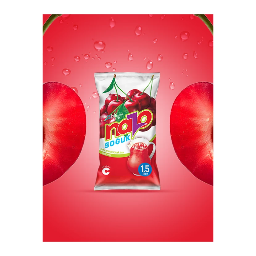 پودر نوشیدنی نازو طعم آلبالو 9 گرم بسته 24 عددی