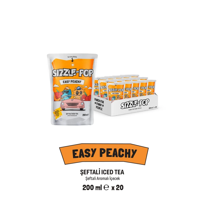 چای سرد هلو سیزل پاپ 200 میلی‌لیتر بسته 20 عددی