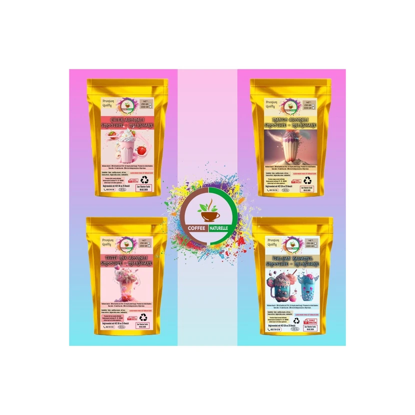 مجموعه سوپر میلک‌شیک ۴×۲۵۰گرم (توت‌فرنگی، انبه، کارامل ایتالیایی، فروتی)