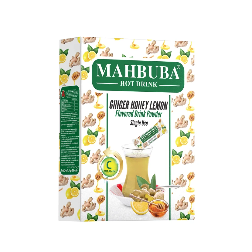 چای فوری زنجبیل، عسل و لیمو ماحبوبا 24 بسته‌ای 1.5 گرمی