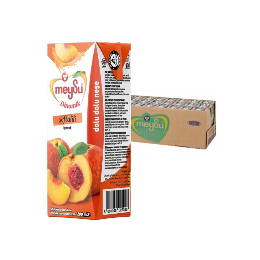 می‌سو نوشیدنی هلو 200 میلی‌لیتری بسته 27 عددی