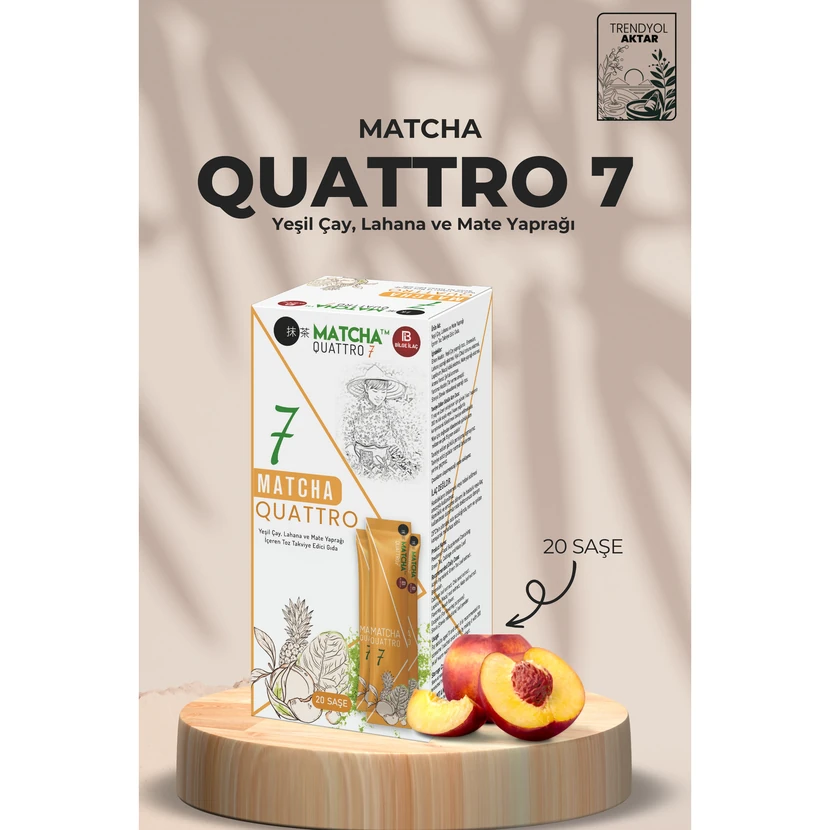 بیلگه ایلاک دمنوش دیتوکس ماتچا کواترو با شیا، کلم و ماته طعم هلو