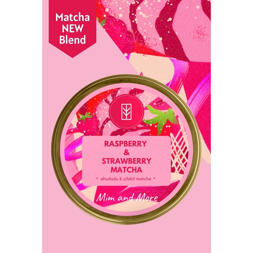 میم اند مور ماچا با طعم تمشک و توت‌فرنگی 25 گرم