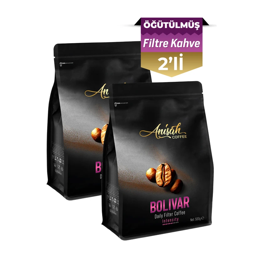 پودر قهوه رست متوسط بولیوار دیلی فیلتر دو بسته 500 گرمی