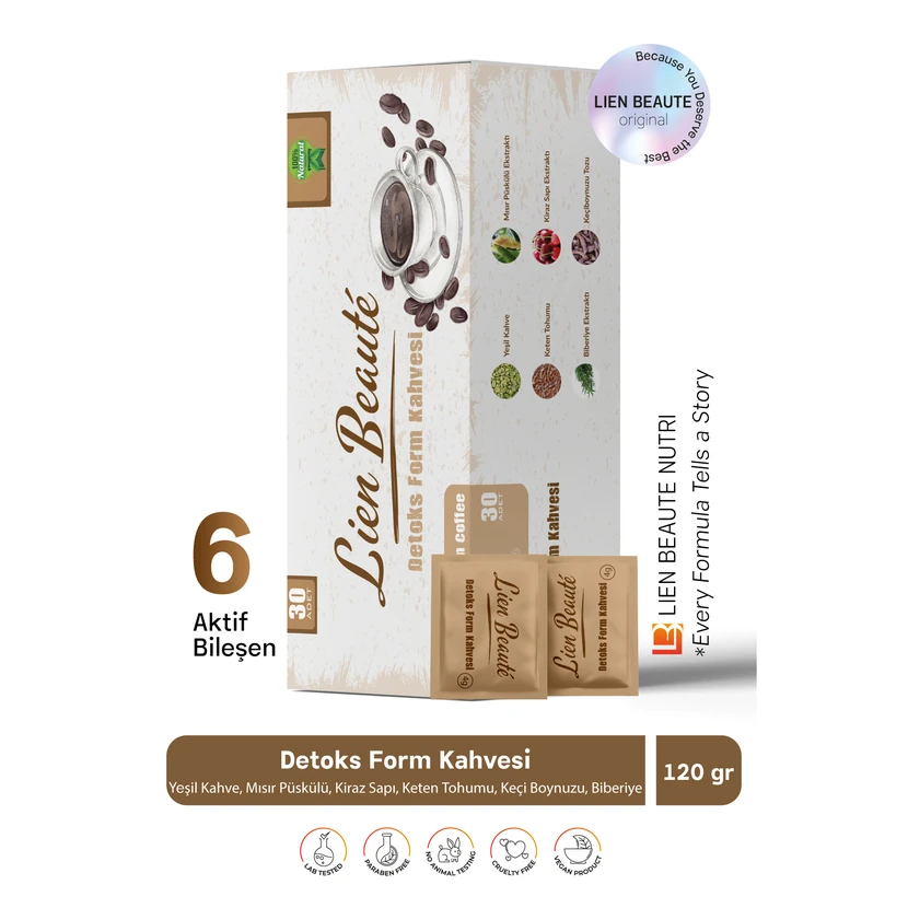 قهوه دتوکس طبیعی لین بیوت فرمول ویژه یک‌ماهه
