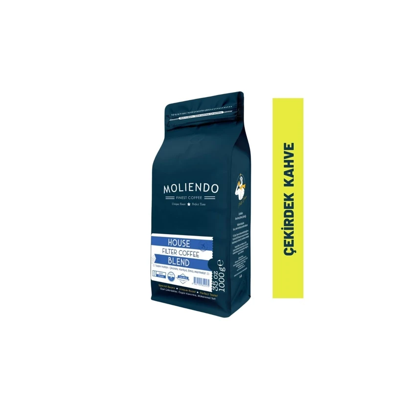 دانه قهوه هاوس بلند فیلتر مولیندو ۱ بسته ۱۰۰۰ گرمی